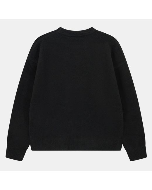 The Couture Club Black Fluffy Knit Crew Sweater