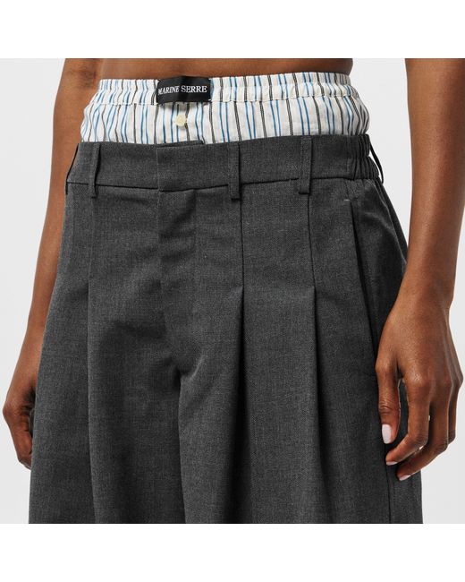 MARINE SERRE Gray Structured Tailored Shorts