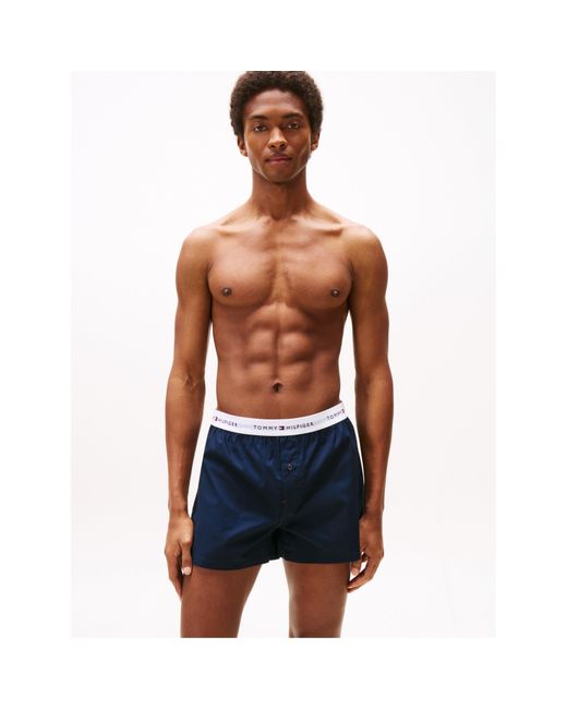 Tommy Hilfiger Blue 2 Pack Woven Boxer Shorts for men