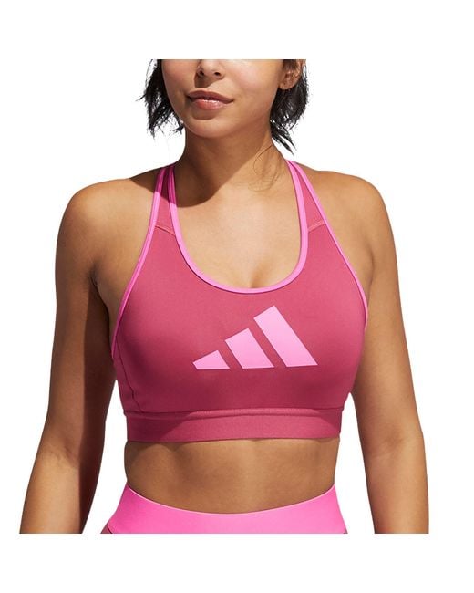 Adidas Pink Don'T Rest Medium Impact Sports Bra