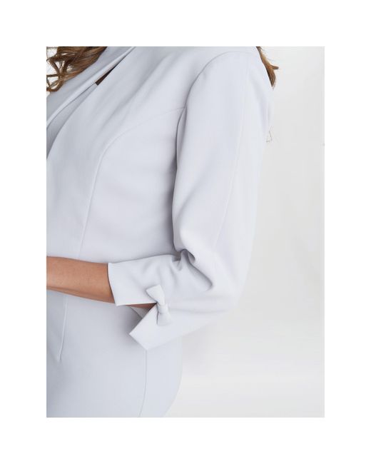 Gina Bacconi White Corinne Crepe Dress And Jacket
