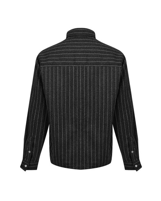 Represent Black Cropped Wool Long Sleeve Oversized Fit Overshirt for men