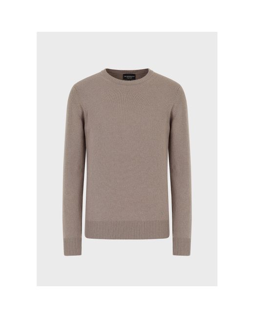 Emporio Armani Gray Emporio Armani Crew Neck Regular Fit Sweater for men