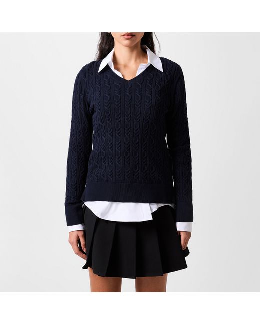 Barbour Blue Hampton V-Neck Knit