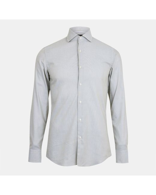 Boss Gray Oxford Long Sleeve Shirt for men