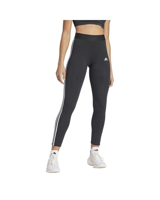 Adidas Black Essentials 3 Stripe Leggings