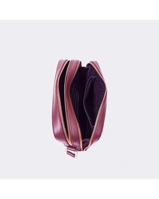 Biba Purple Leather Rachel Cross Body Bag