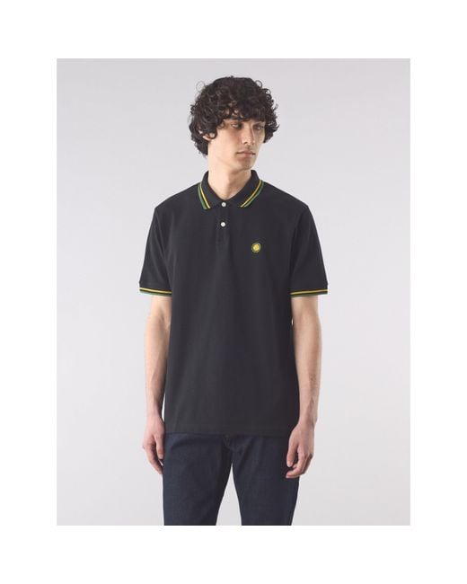 Pretty Green Black Brixton Short-Sleeve Polo Shirt for men