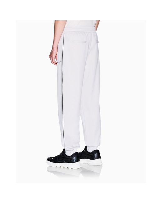 ARMANI EXCHANGE White Closed Hem Fleece Joggers for men