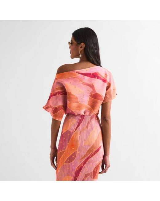 Never Fully Dressed Orange Abstract Tilly Maxi Dress