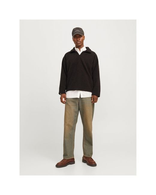 Jack & Jones Black Teddy Crew Neck Jumper for men
