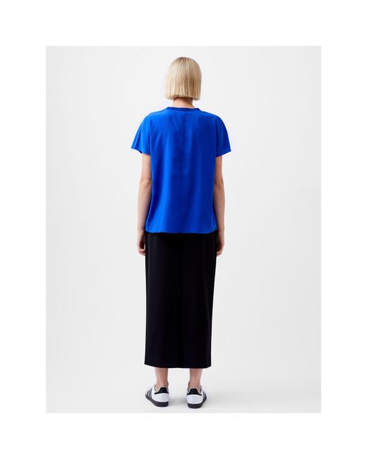 French Connection Blue Crepe Crew Neck T-Shirt
