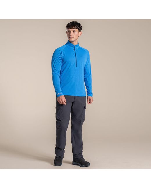 Craghoppers Blue Nosilife Solar Shield+ Quick-Drying Half Zip Top for men