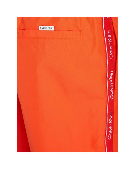 Calvin Klein Orange Medium Tape Swim Shorts for men