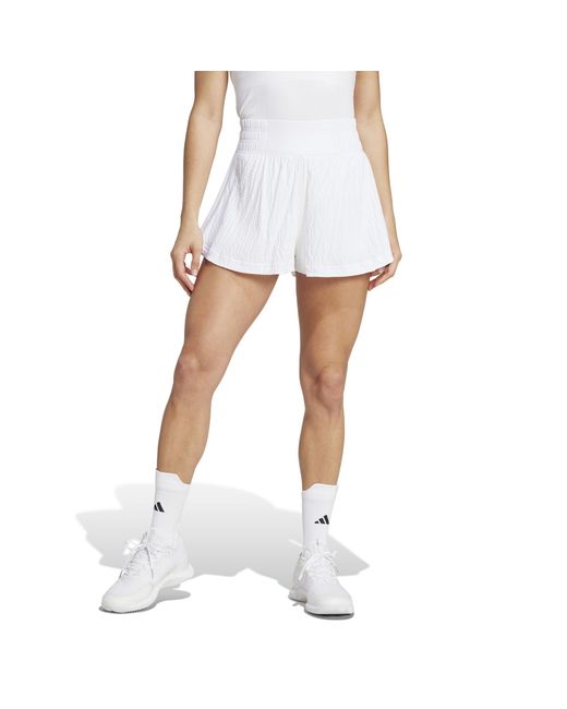 Adidas White Tennis Pro Seersucker Shorts
