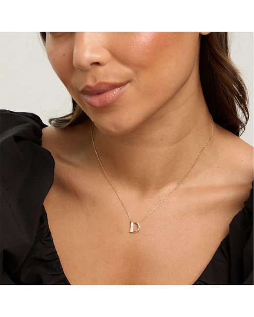 Inicio Metallic 14K Real Plated Pearl Initial Pendant