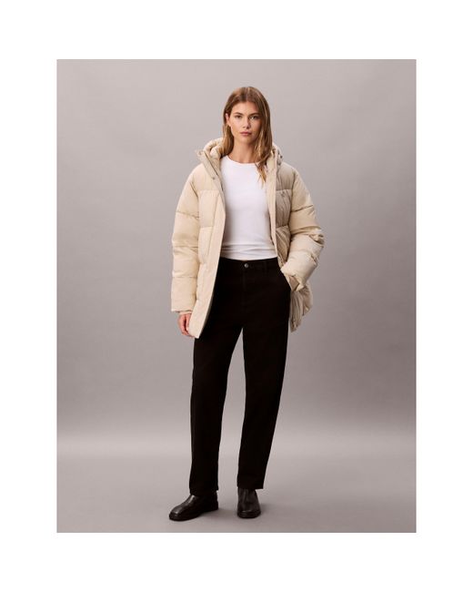 Calvin Klein Natural Belted Medium Puffer Jacket