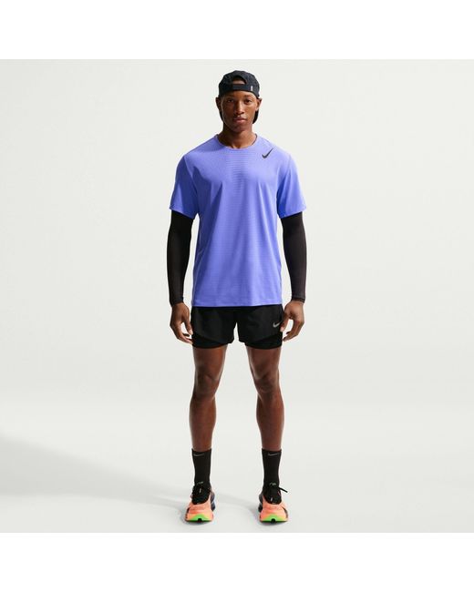 Nike Blue Short Sleeve Performance Running Top for men