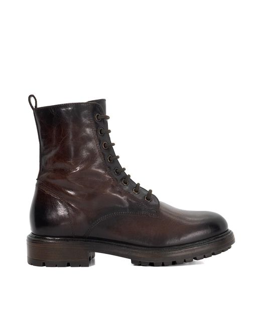 Dune Brown Patley Flat Ankle Boots