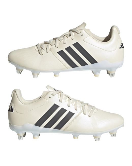 Adidas White Adizero Rs15 Rise Soft Ground Rugby Boots