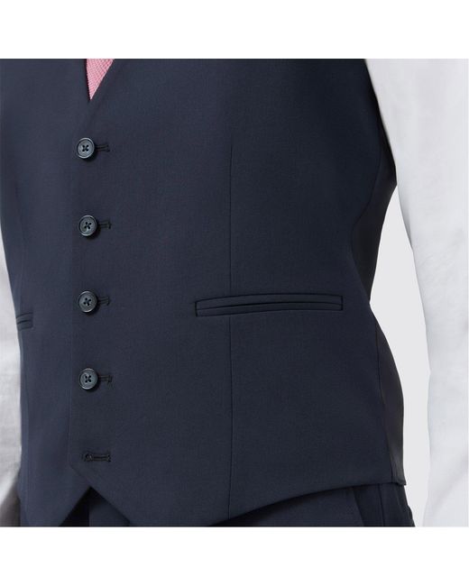 Twisted Tailor Blue Ellroy Slim Waistcoat for men