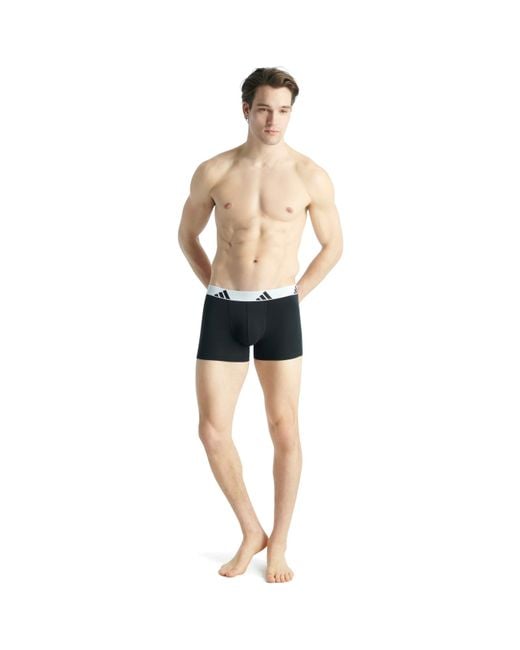 Adidas Black Active Flex Cotton Trunk (3Pk) for men