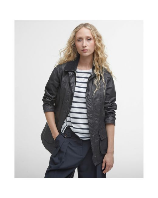 Barbour Gray Beadnell Wax Jacket