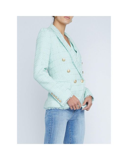 L'Agence Green Kenzie Structured Blazer
