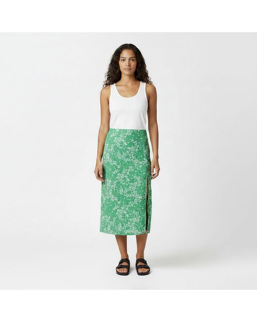 Jack Wills Green Split Midi Skirt