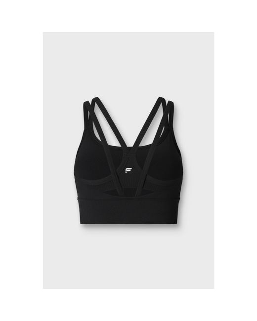 Fabletics Black Principal Longline Medium Impact Sports Bra