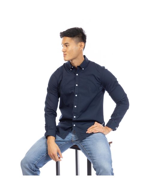 Peter Werth Blue Long Sleeve Plain Shirt for men