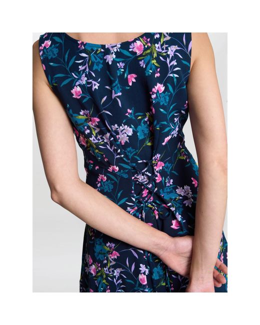 Gina Bacconi Blue Flo Floral Jersey Fit And Flare Dress