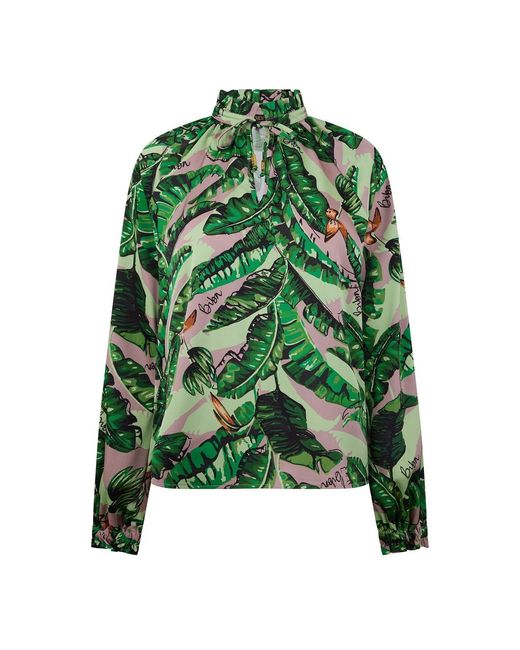 Biba Green Ruffle Collar Blouse