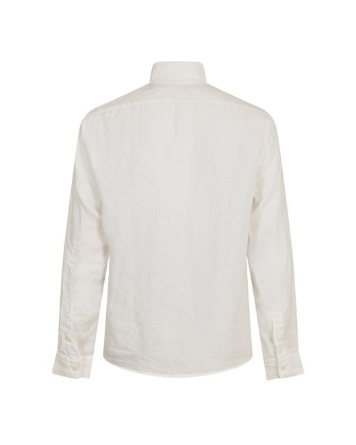 Boss White Liam Short Sleeve Buttoned Shirt for men