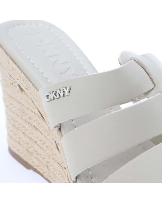 DKNY White Cintera Wedge Sandals