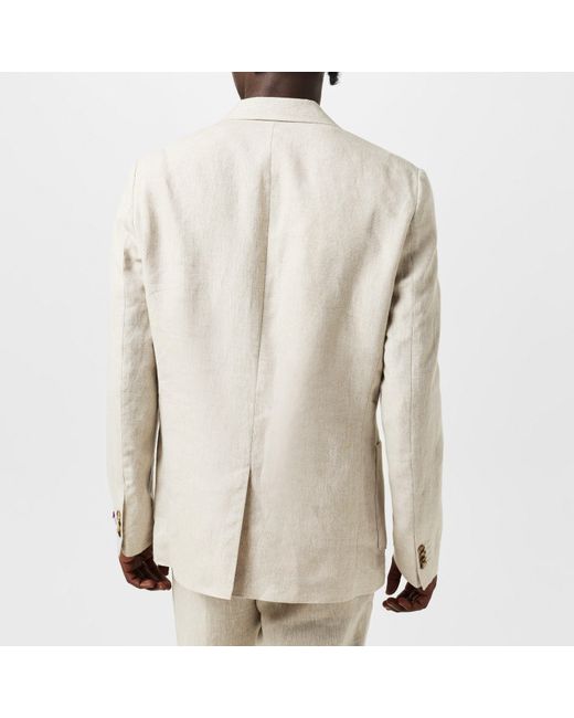 Without Prejudice Natural Frith Slim Fit Linen Jacket for men