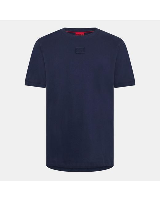 HUGO Blue Regular Fit Short Sleeve Crew Neck T-Shirt for men