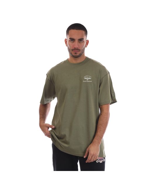 Avirex Green Crotona Oversized Fit Oversized T-Shirt for men