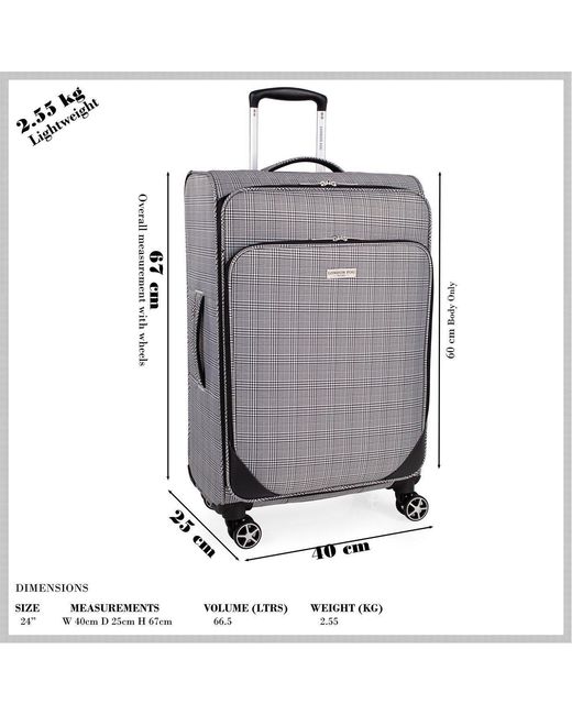 London Fog White The Newbury Soft Shell Hold Luggage And Cabin Case