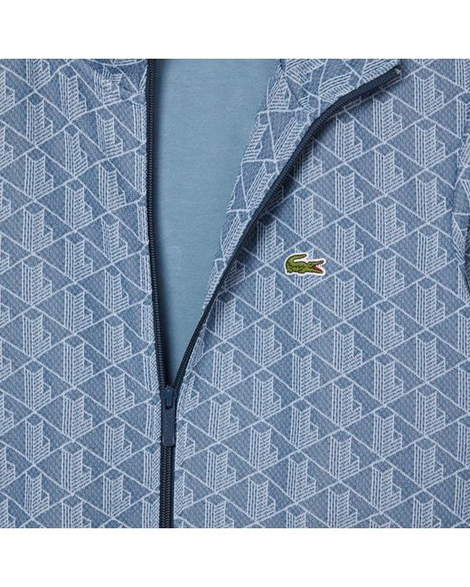 Lacoste Blue Paris Zip-Up Jacquard Track Jacket for men