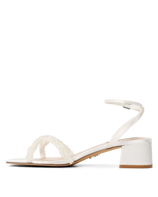 Steve Madden White Gabby Block Heel Court Shoes