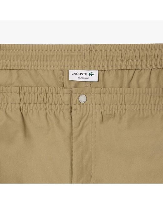 Lacoste Natural Relaxed Fit Poplin Shorts for men