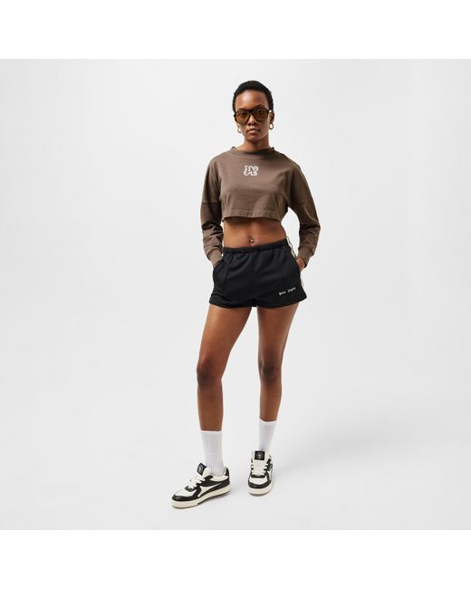 Palm Angels Brown Neon Logo Long Sleeve T-Shirt