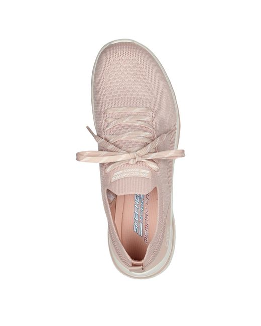Skechers Pink Arc Waves Slip On Trainers
