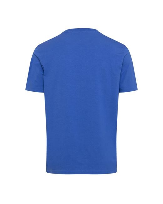 Boss Blue T-Shirt With Logo Design Stretch Cotton for men