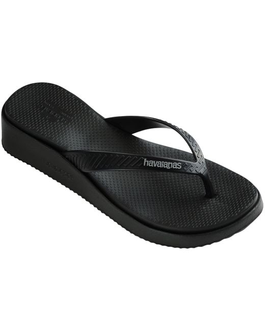 Havaianas Black High Platform Ii Flip Flops