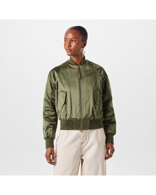 AMI Green De Coeur Bomber Jacket