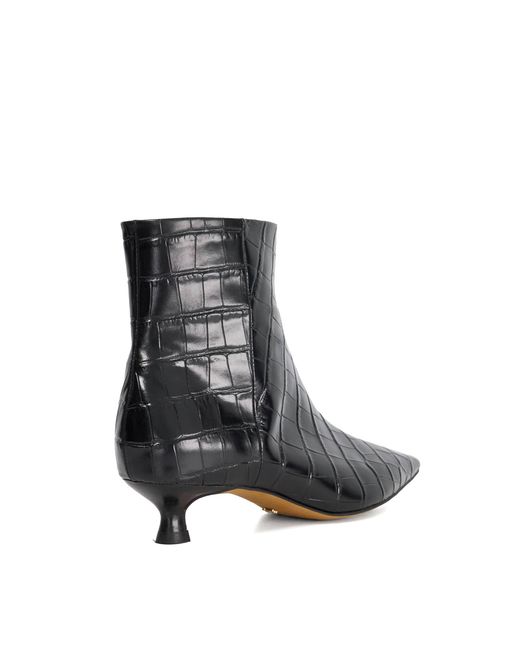 Dune Black Odore Ankle Heeled Boots