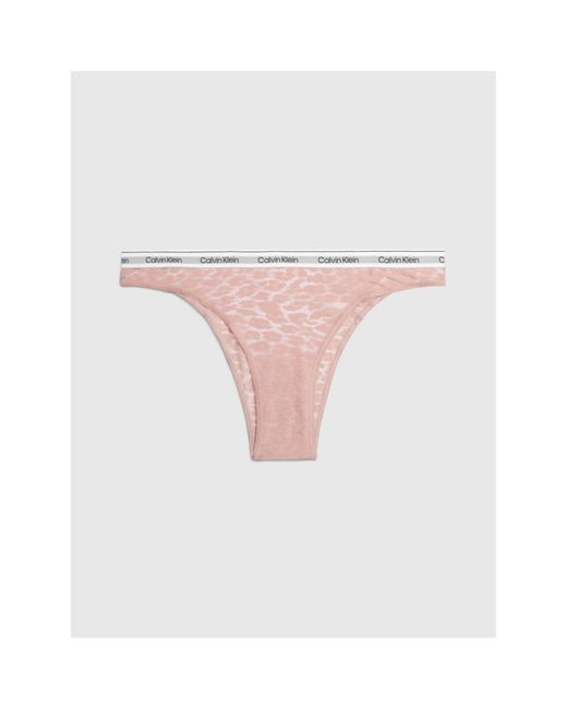 Calvin Klein White Lace Brazilian Thong