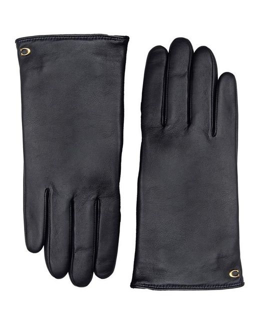 COACH Black Leather Glove Ld44